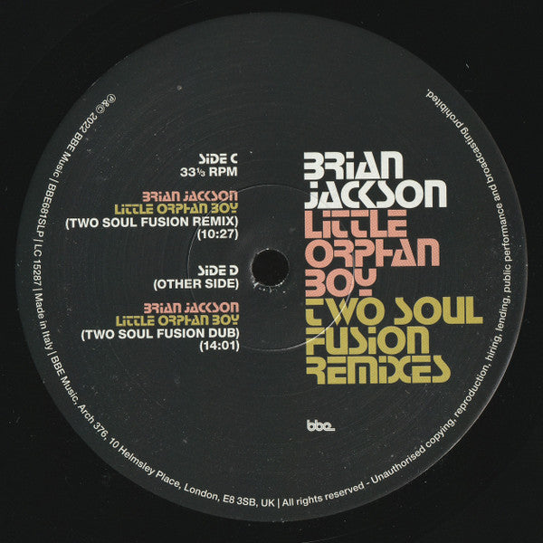 Brian Jackson : Little Orphan Boy (Two Soul Fusion Remixes) (2x12", Single)