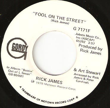 Rick James : Fool On The Street (7", Promo)