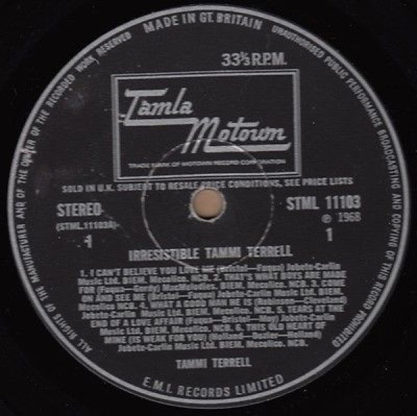 Tammi Terrell : Irresistible Tammi Terrell (LP, Album)