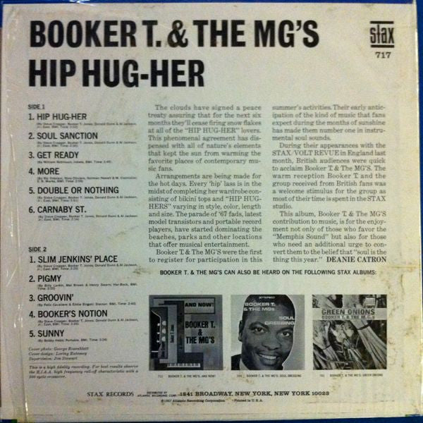 Booker T. & The MG's* : Hip Hug-Her (LP, Album, Mono)