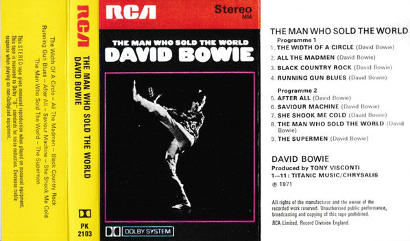 David Bowie : The Man Who Sold The World (Cass, Album, RE, Blu)