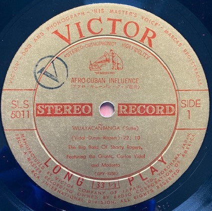 Shorty Rogers Big Band Featuring The Giants (3) With Carlos Vidal And Modesto Duran : Afro-Cuban Influence (LP, Album, Gat)