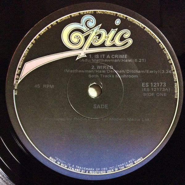 Sade : Is It A Crime? (12", Single)