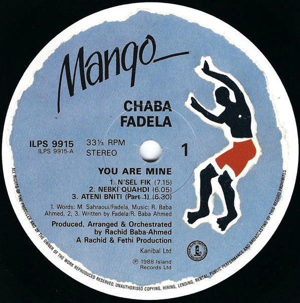 Chaba Fadela : You Are Mine (LP, Album, RE)