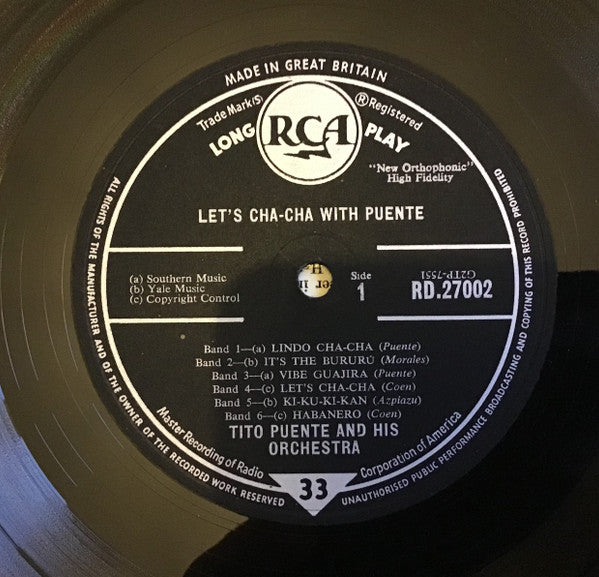 Tito Puente And His Orchestra : Let's Cha Cha With Puente (LP)