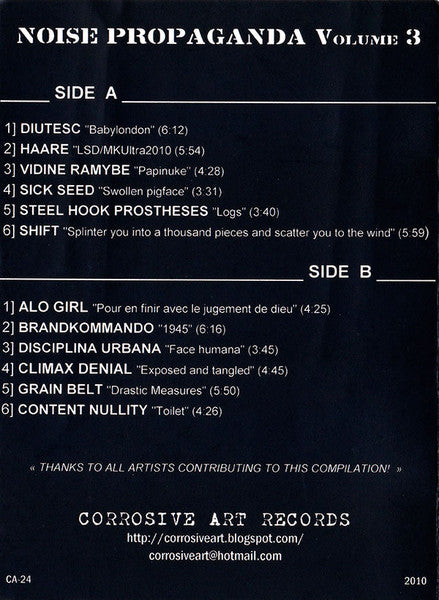 Various : Noise Propaganda Vol.3 (Cass, Comp, Ltd, Num, C60)