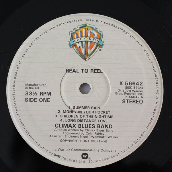 Climax Blues Band : Real To Reel (LP, Album, Gat)