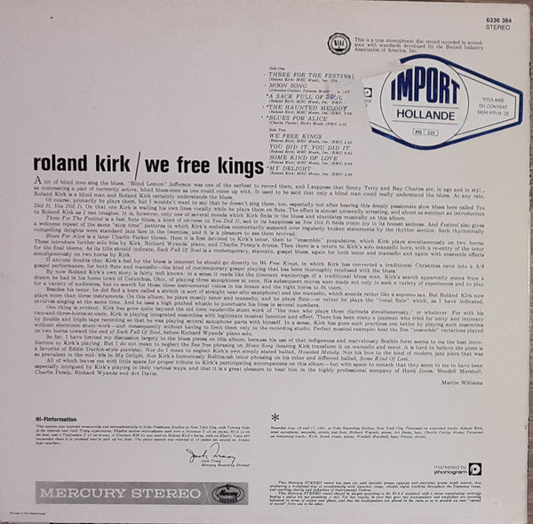 Roland Kirk : We Free Kings (LP, Album, RE)