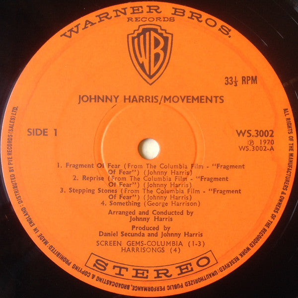 Johnny Harris : Movements (LP, Album)