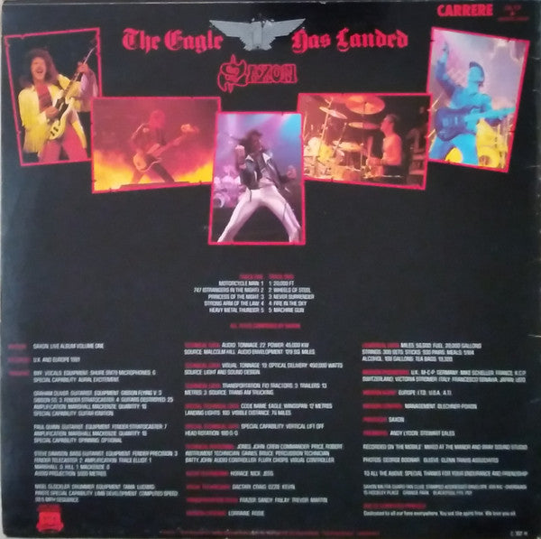 Saxon : The Eagle Has Landed (Live) (LP, Album, Emb)