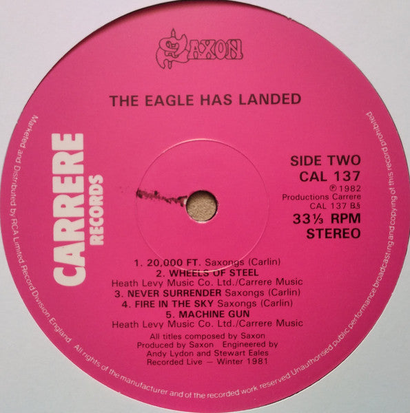 Saxon : The Eagle Has Landed (Live) (LP, Album, Emb)