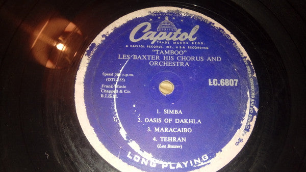 Les Baxter, His Chorus And Orchestra : Tamboo! (10", Album, Mono)