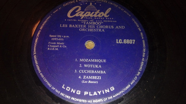 Les Baxter, His Chorus And Orchestra : Tamboo! (10", Album, Mono)