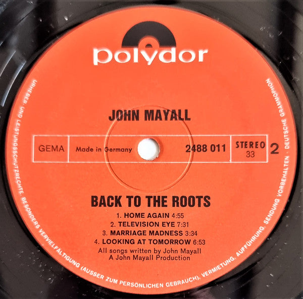 John Mayall : Back To The Roots (2xLP, Album, Gat)