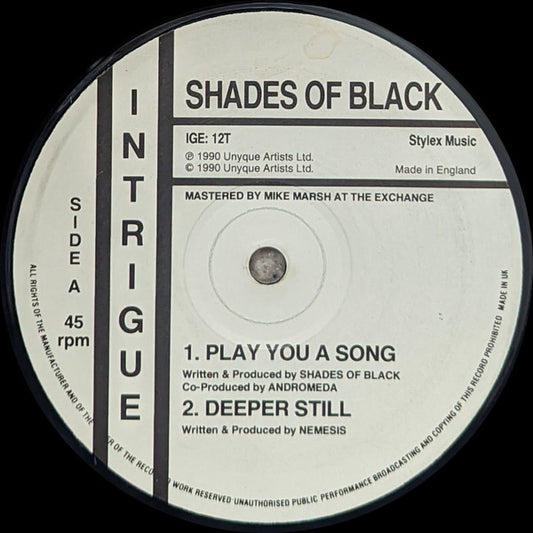 Shades Of Black : Play You A Song (12")