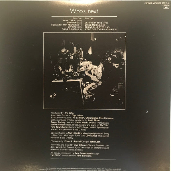 The Who : Who's Next (LP, Album, RE)