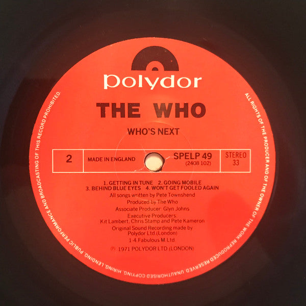 The Who : Who's Next (LP, Album, RE)