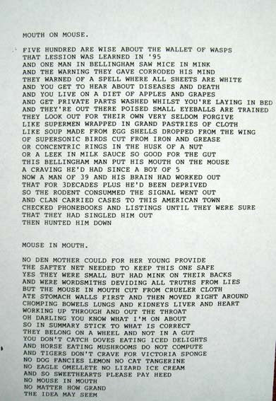 The Shadow Ring : Mouth On Mouse (7")