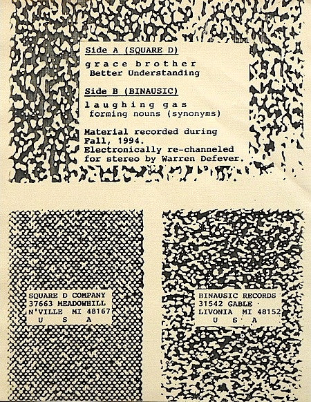 Grace Brother / Laughing Gas (2) : Better Understanding / Forming Nouns (LP)