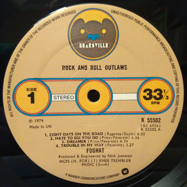 Foghat : Rock And Roll Outlaws (LP, Album)