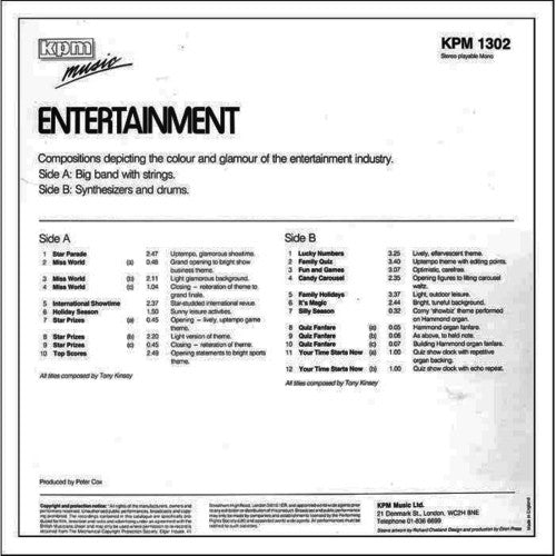 Tony Kinsey : Entertainment (LP, Album)