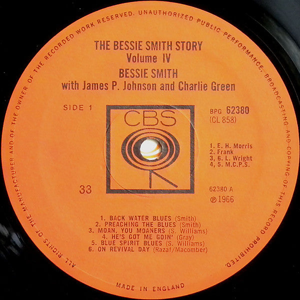 Bessie Smith With James P. Johnson* & Charlie Green : The Bessie Smith Story - Vol. 4 (LP, Comp, Mono, Fli)