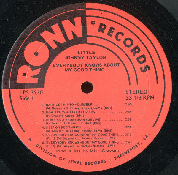 Little Johnny Taylor : Everybody Knows About My Good Thing (LP, Album)