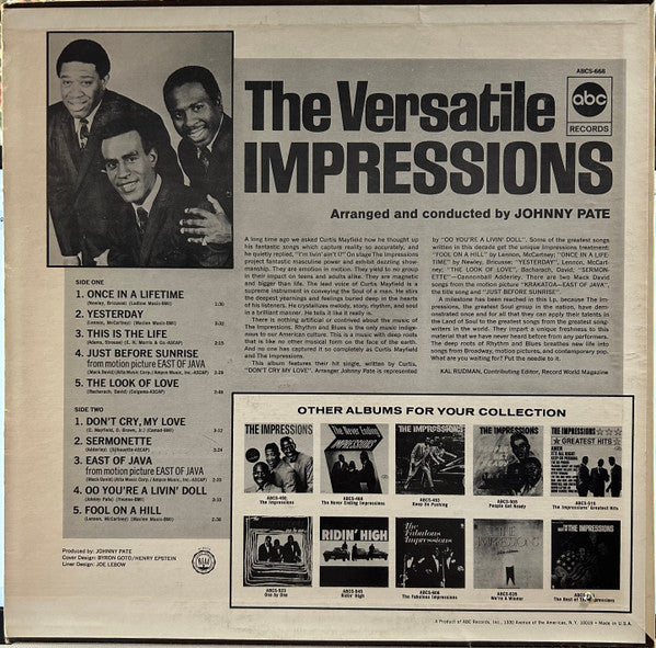 The Impressions : The Versatile Impressions (LP, Album)