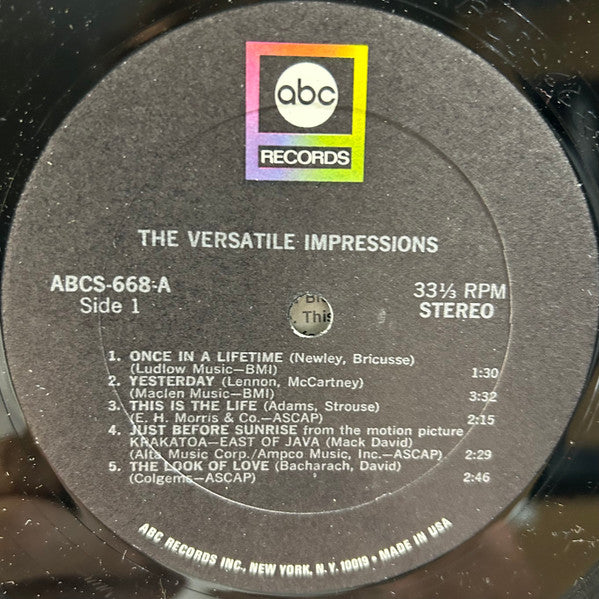 The Impressions : The Versatile Impressions (LP, Album)