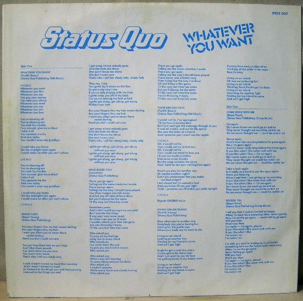 Status Quo : Whatever You Want (LP, Album, Bla)