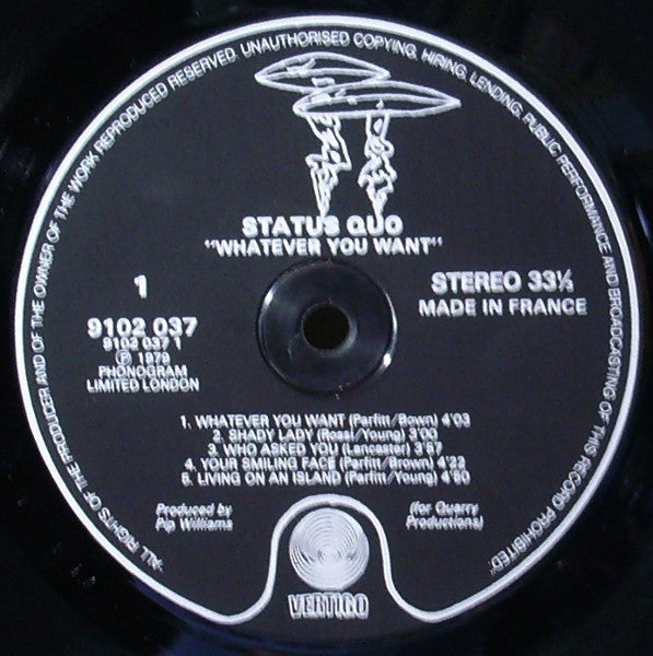 Status Quo : Whatever You Want (LP, Album, Bla)