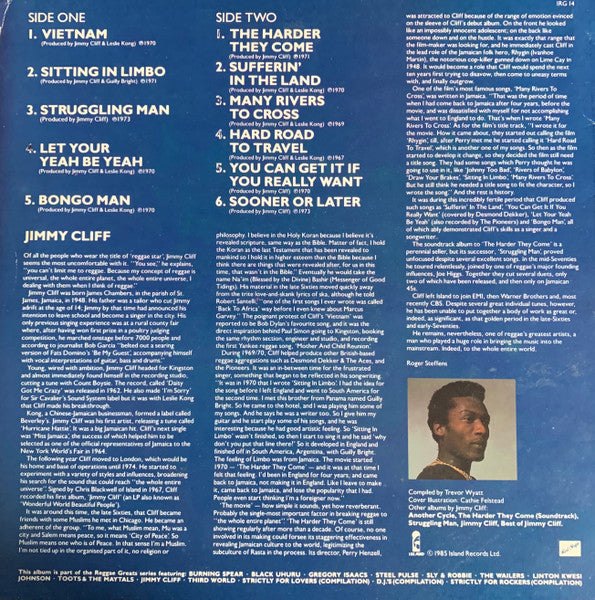 Jimmy Cliff : Reggae Greats (LP, Comp)