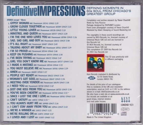 The Impressions : Definitive Impressions (CD, Comp, RE)