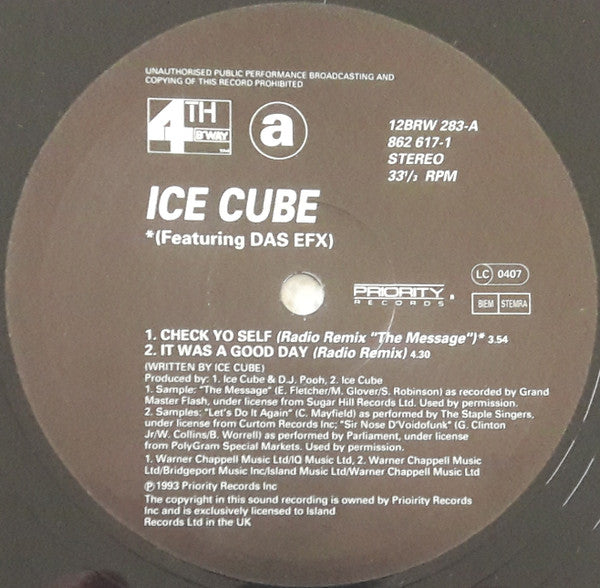 Ice Cube Featuring DAS EFX : Check Yo Self (12")