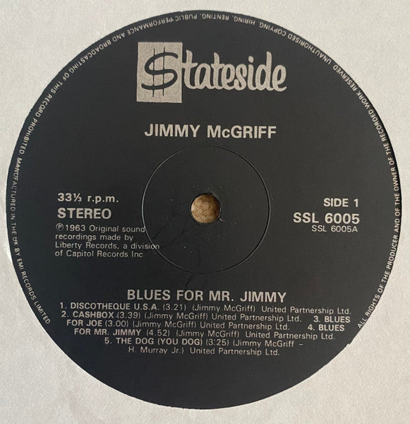 Jimmy McGriff : Blues For Mr. Jimmy (LP, Album, RE)