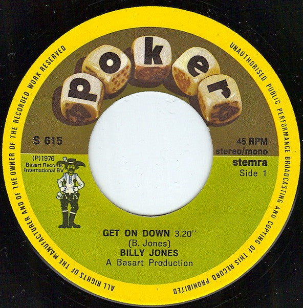 Billy Jones (3) : Get On Down (7", Single)