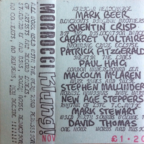 Various : Morrocci Klung! - November 1981 (Cass, C60)