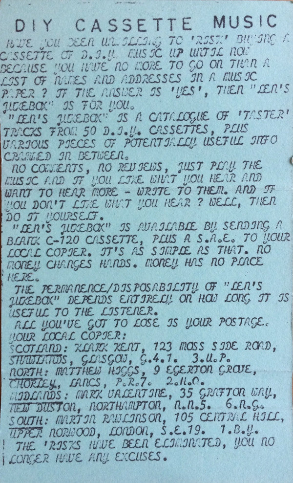 Various : Morrocci Klung! - November 1981 (Cass, C60)