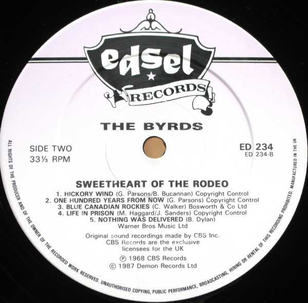 The Byrds : Sweetheart Of The Rodeo (LP, Album, RE)