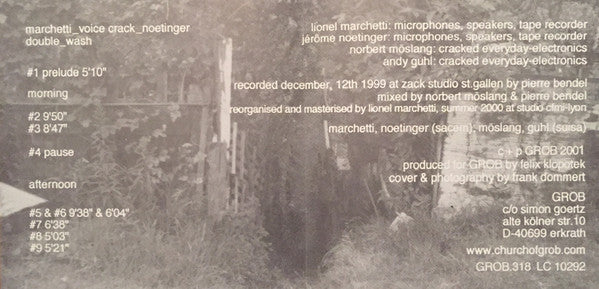 Lionel Marchetti _ Voice Crack _ Jérôme Noetinger : Double_Wash (CD, Album)