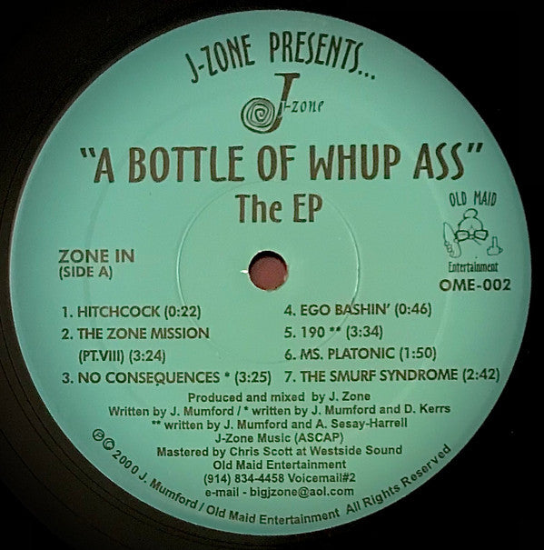 J-Zone : A Bottle Of Whup Ass - The EP (12", EP)