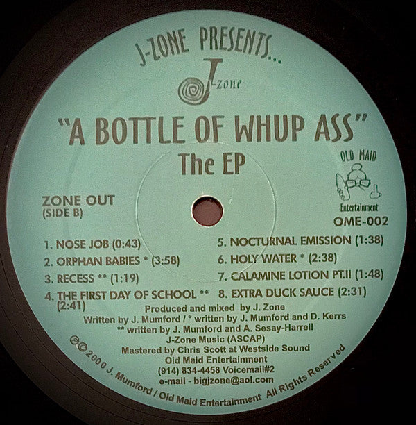J-Zone : A Bottle Of Whup Ass - The EP (12", EP)