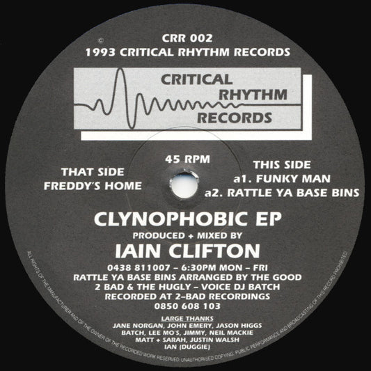 Iain Clifton : Clynophobic EP (12", EP)