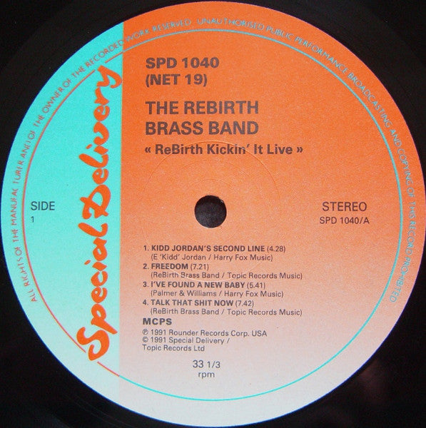 ReBirth Brass Band : Kickin' It Live Mardi Gras, New Orleans 1990 (LP, Album)