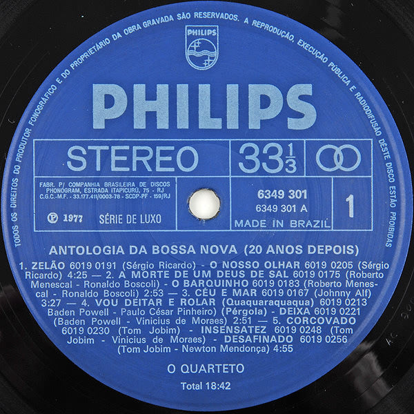 O Quarteto : Antologia Da Bossa Nova 20 Anos Depois (LP, Album)