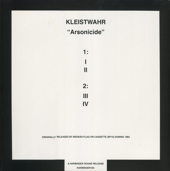 Kleistwahr : Arsonicide (LP, Ltd, RE, W/Lbl)