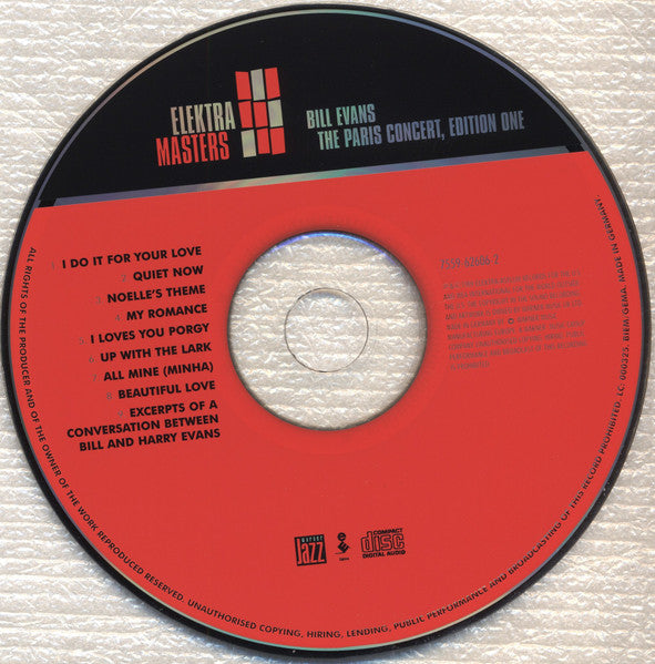 Bill Evans : The Paris Concert (Edition One) (CD, Album, RE, RM, Dig)