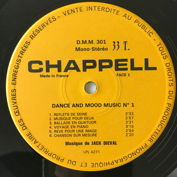 Jack Diéval Son Piano Et Son Grand Orchestre : Dance And Mood Music (LP)