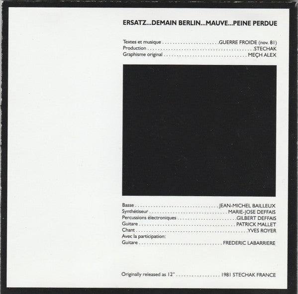 Guerre Froide : Guerre Froide (CD, EP)