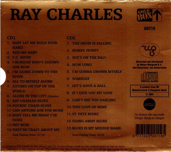 Ray Charles : C.C. Rider (2xCD, Comp, Sli)